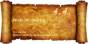 Andrik Anita névjegykártya