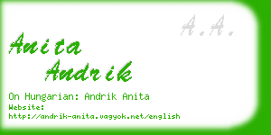 anita andrik business card